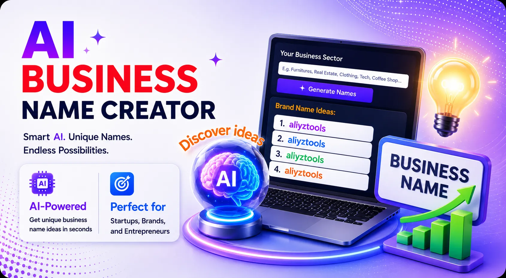 AI busines name Creator by aliyztools.com